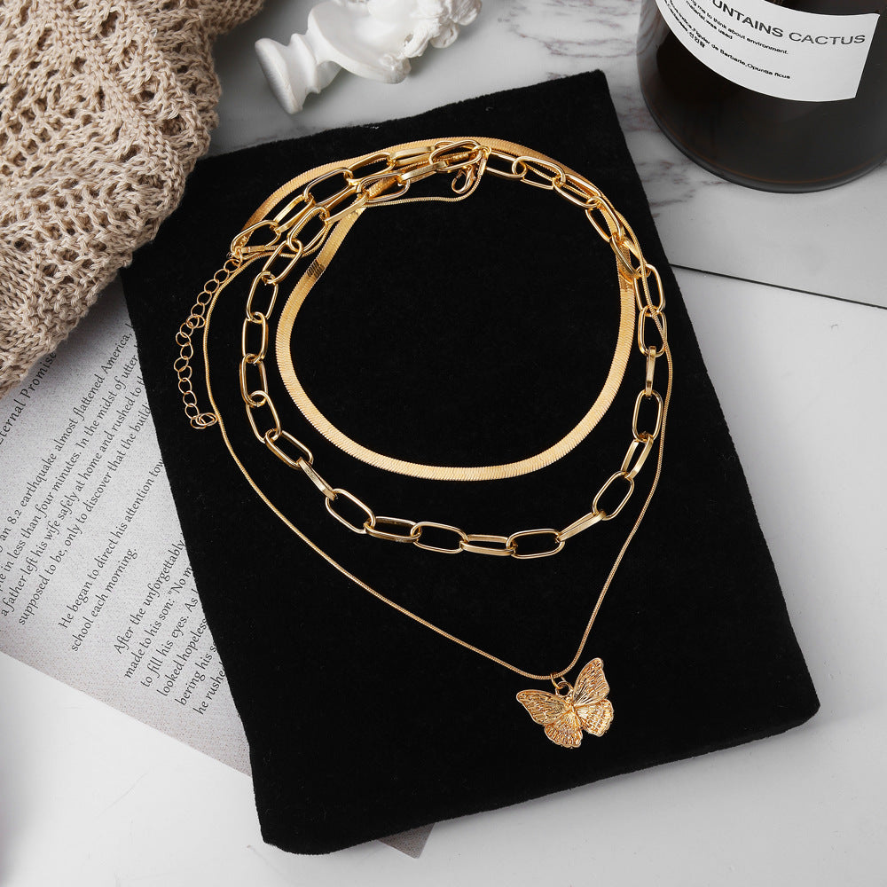 Women's Unique Butterfly Clavicle Chain Suit Necklaces