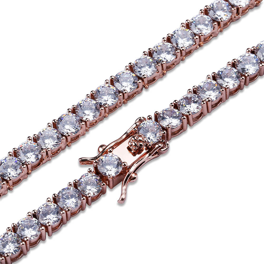 Women's & Men's & Chain Full Diamond Copper Inlaid Zircon Necklaces