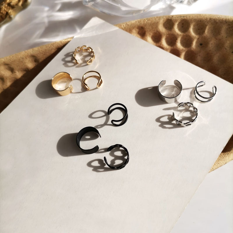 Simple Hollow Dignified Clips Without Pierced Ear Clip