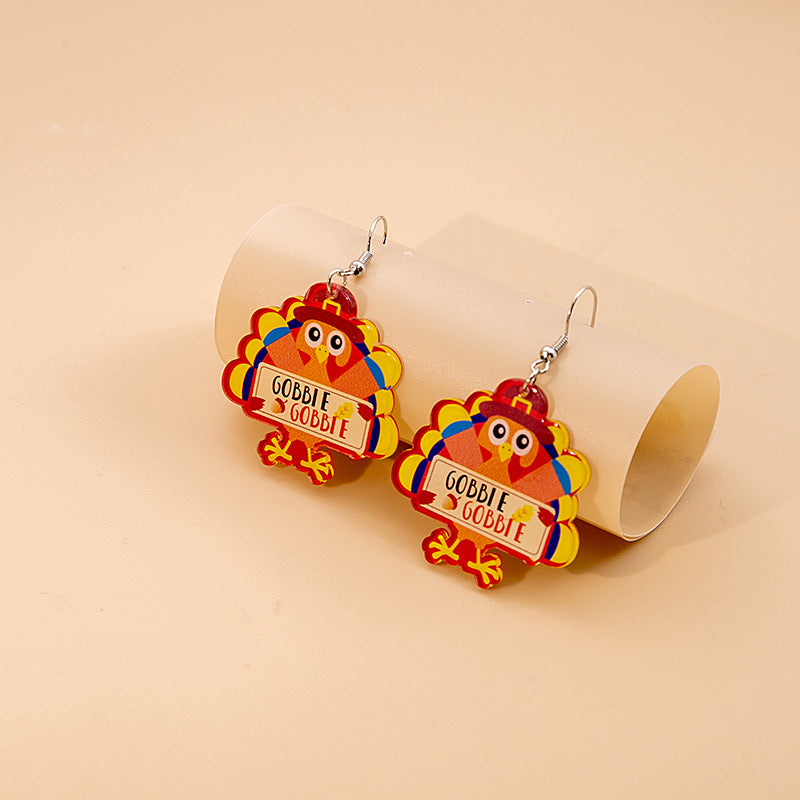 Women's Cartoon Turkey Collection Acrylic And Creative Earrings