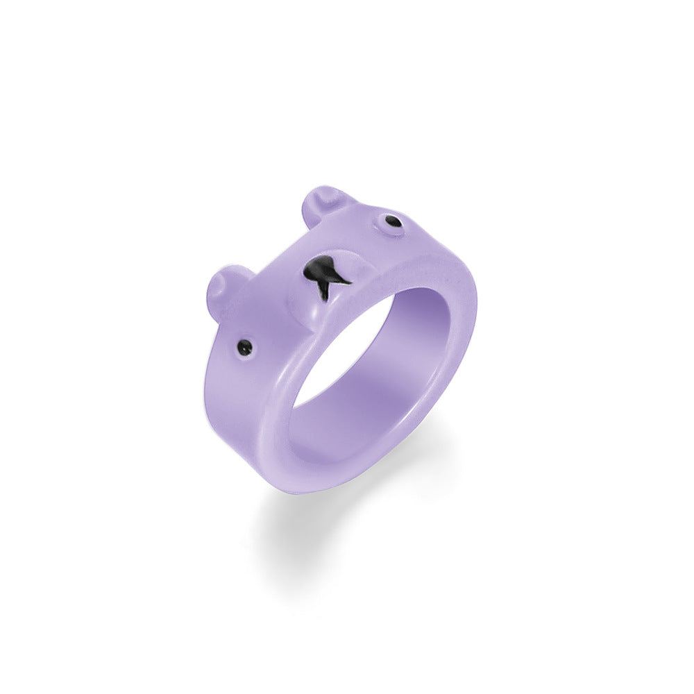 Cartoon Frog Fashion Cute Resin Index Rings