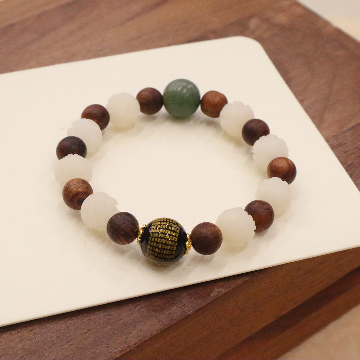 Pumpkin Bodhi Female Natural White Heart Sutra Bracelets