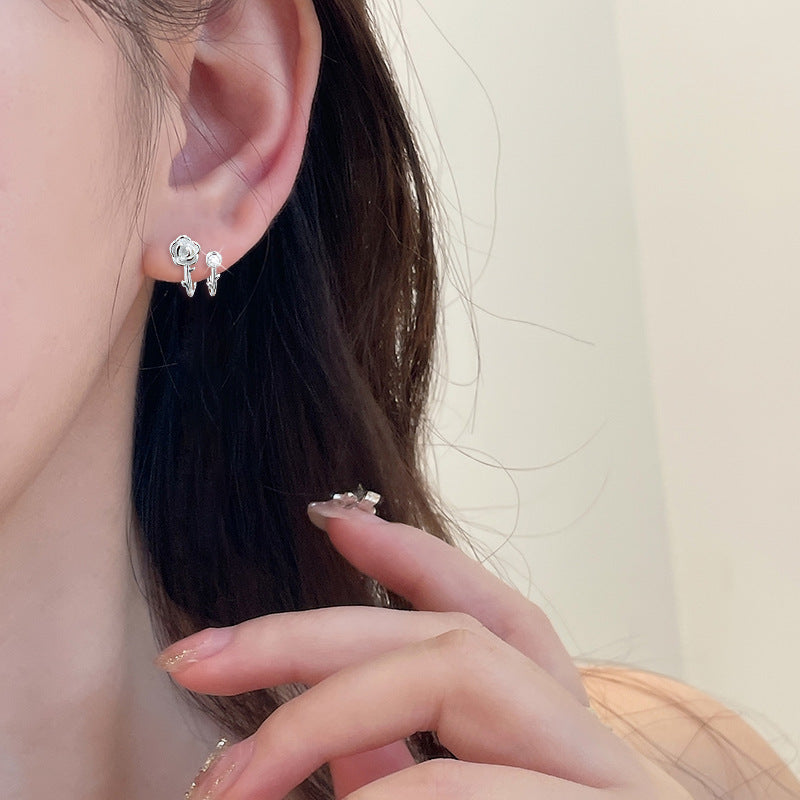 Boucles d'oreilles Rose Super Fairy High Sense pour femmes, douces et élégantes