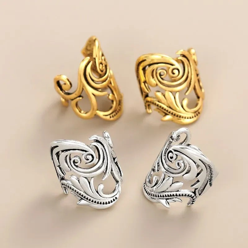 Women's Shi Cold Style Simple Retro Personalized Leaves Earless Ear Clip