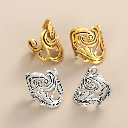 Women's Shi Cold Style Simple Retro Personalized Leaves Earless Ear Clip