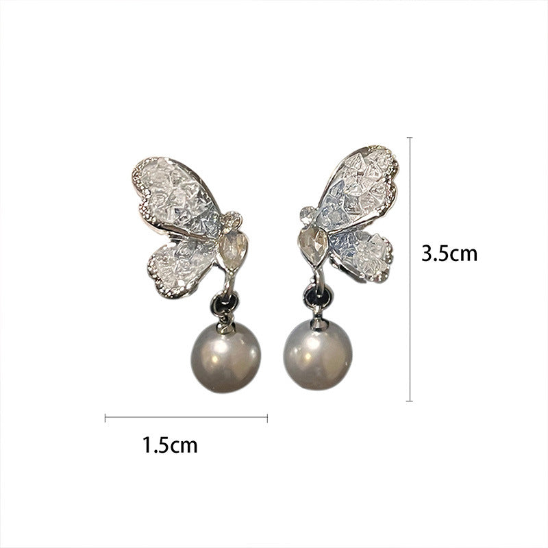 Women's Gradient Butterfly Pearl For Design High-grade Earrings