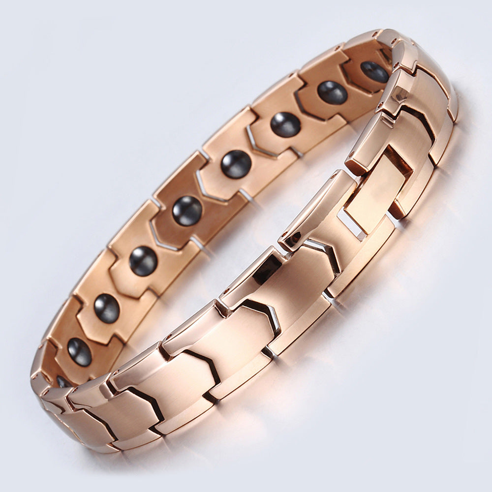 Men's Stainless Steel Magnetic Therapy Energy Ornament Bracelets