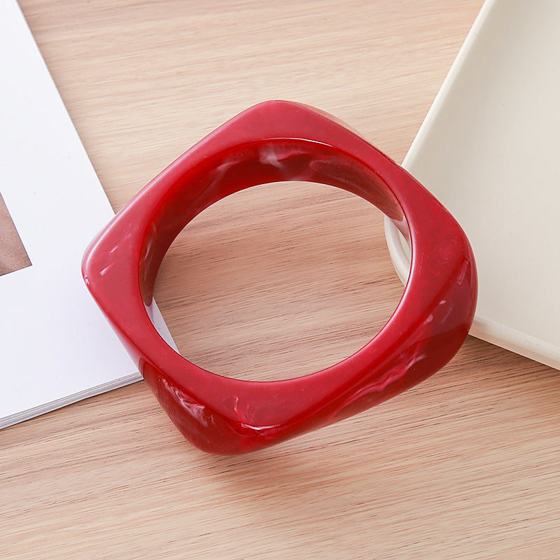 Women's Retro Irregular Blooming Round Wide Surface Bracelets