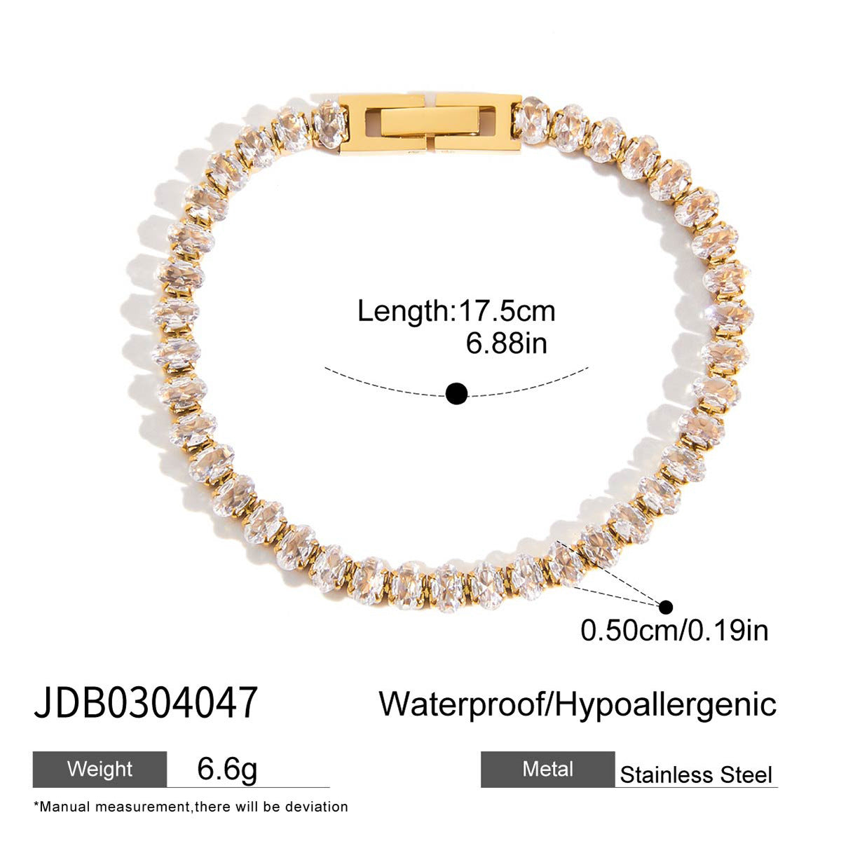 Ding Stainless Steel Zircon Tennis Light Luxury High-grade Korean Bracelet