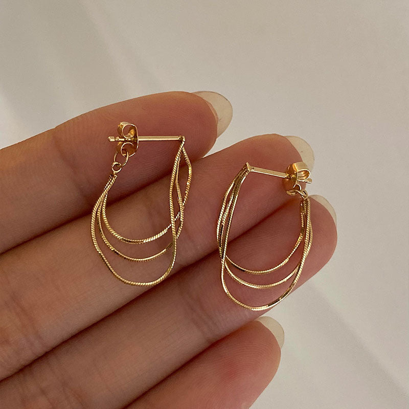 Women's Needle Multiple Ways To Wear Metal Tassel French Entry Lux Earrings