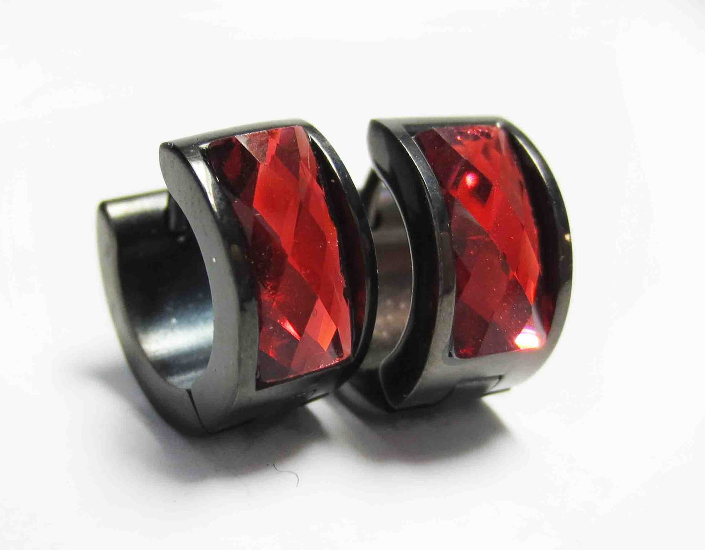 Women's & Men's Steel Clips Geometric Rhinestone Titanium Color Acrylic Ear Buckle