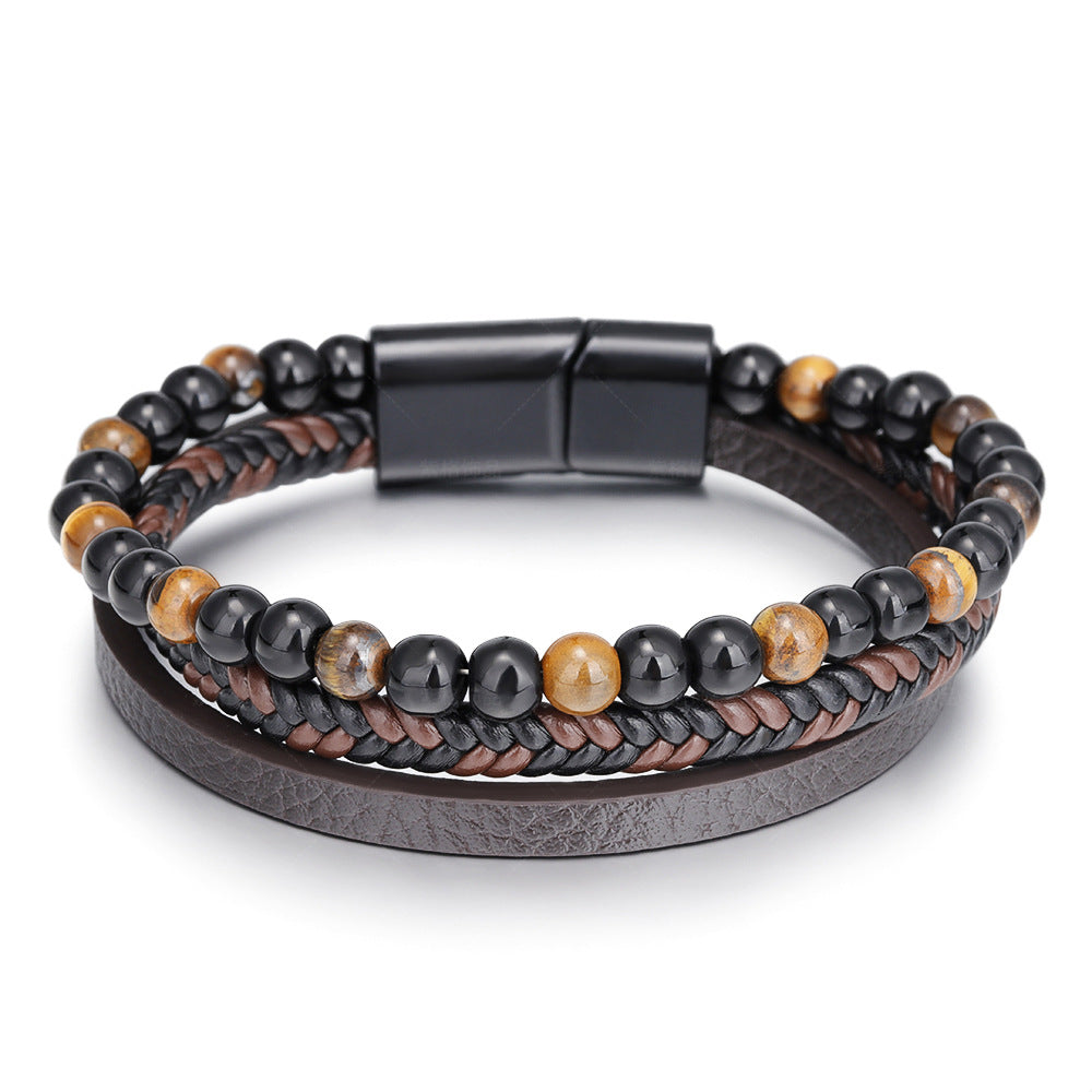 Men's Simple Handmade Woven Leather Natural Hand-woven Bracelets