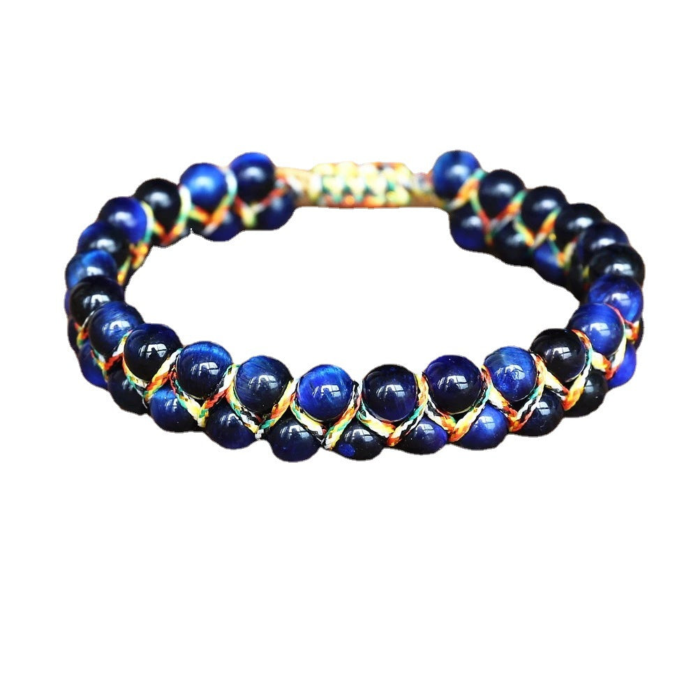 Comfortable Colorful Tigereye Ball Hand-woven Adjustable Bracelets