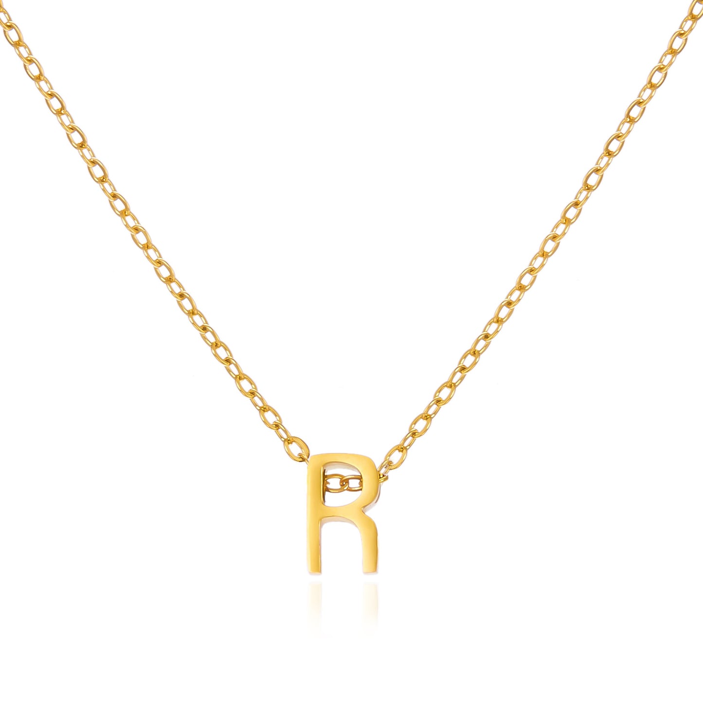 Letter Personalized Simple Stainless Steel Clavicle Pendants