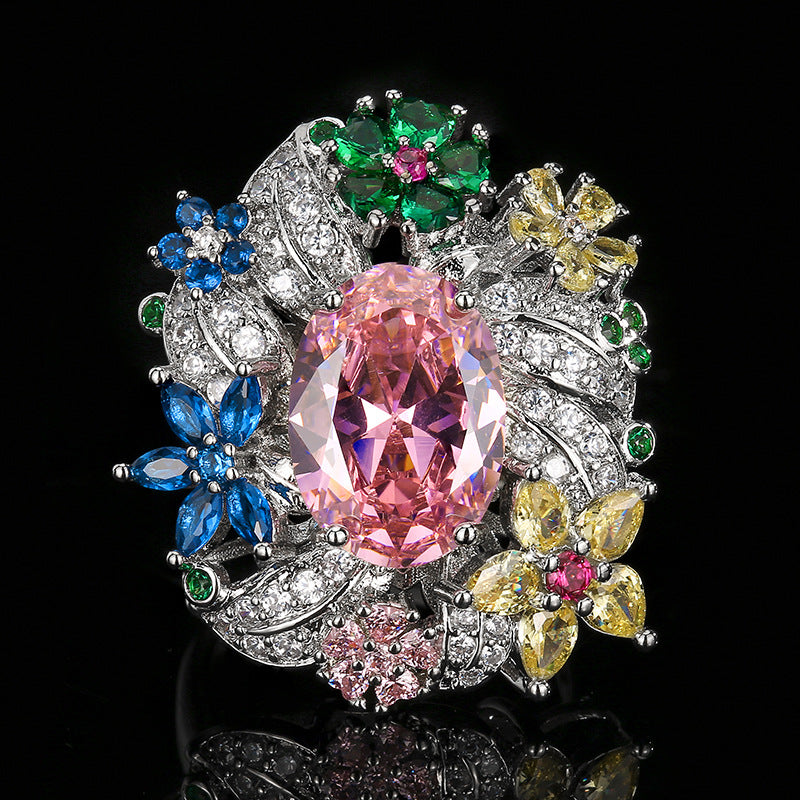 Women's Bright Peacock Emerald Open Premium Affordable Luxury Fashion Ring