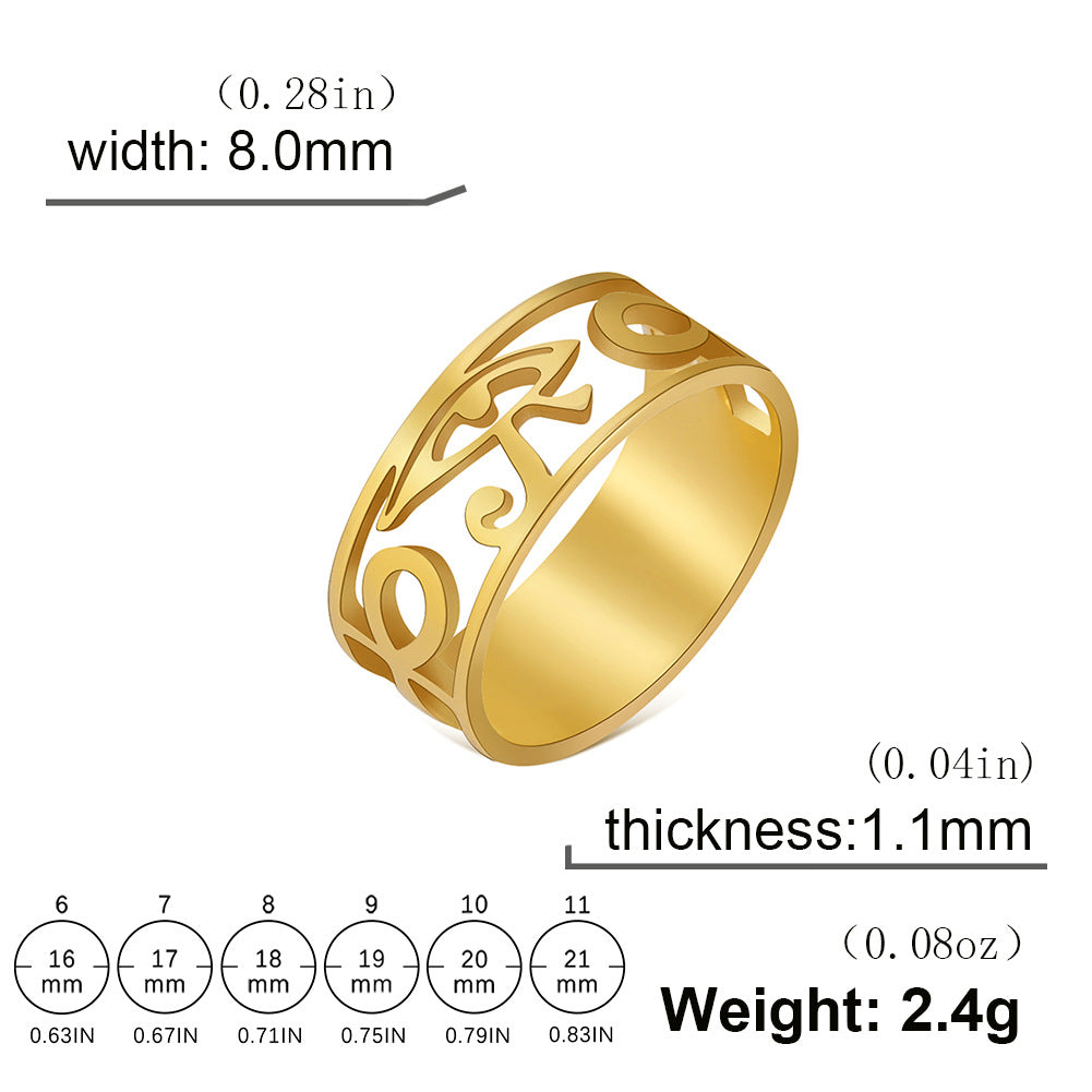 Personalized Hollow Eyes Modeling Male Symbol Rings