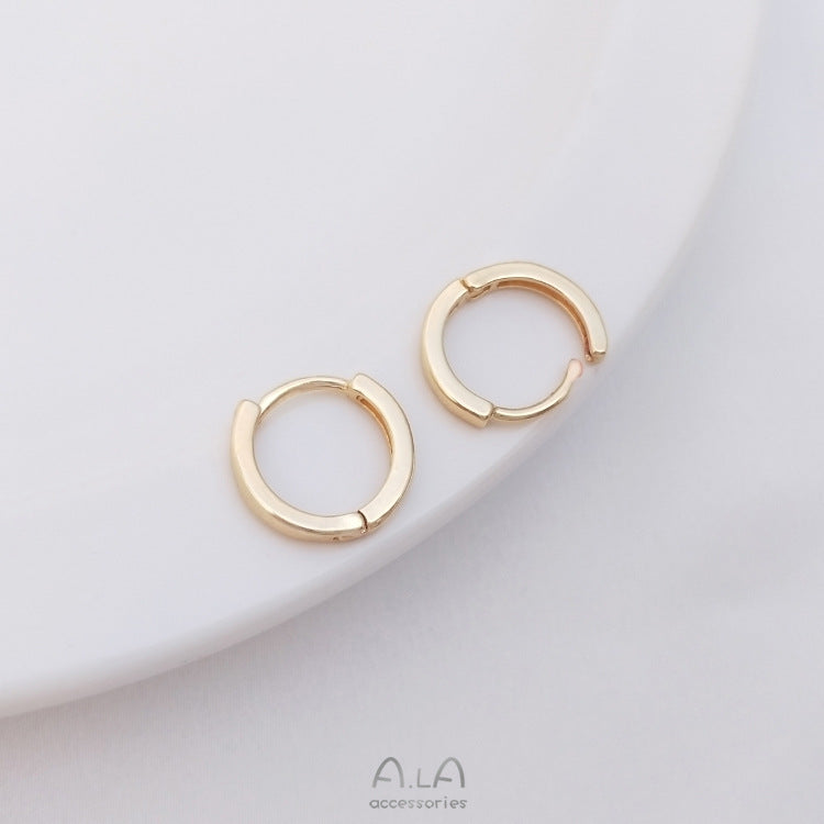 Gold-plated Color Retention Flat Ear Round Band Earrings