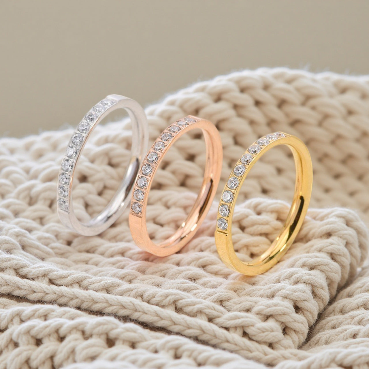 Style Light Luxury Titanium Steel Female Temperamental Minority Diamond Ring