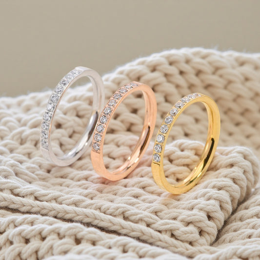 Style Light Luxury Titanium Steel Female Temperamental Minority Diamond Ring