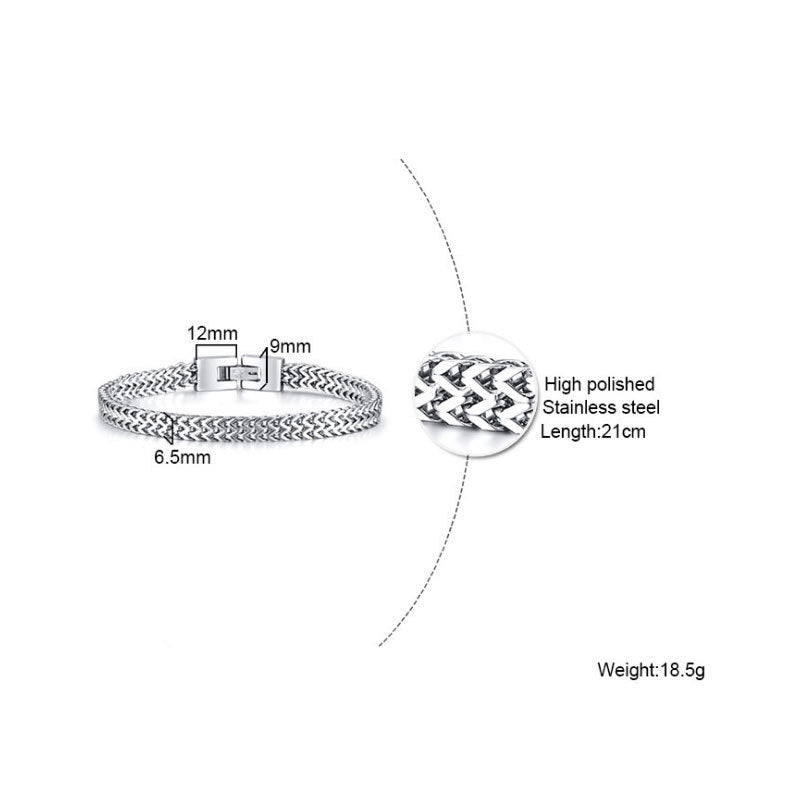 Accessoires tendance pour hommes, bracelets carrés en acier titane et acier inoxydable