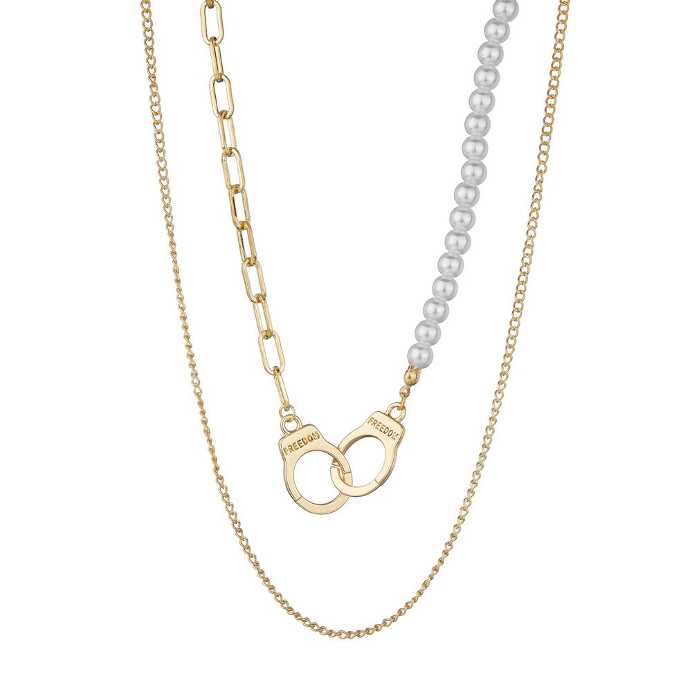 Fashion Alloy Handcuffs Asymmetric Simple Imitation Necklaces