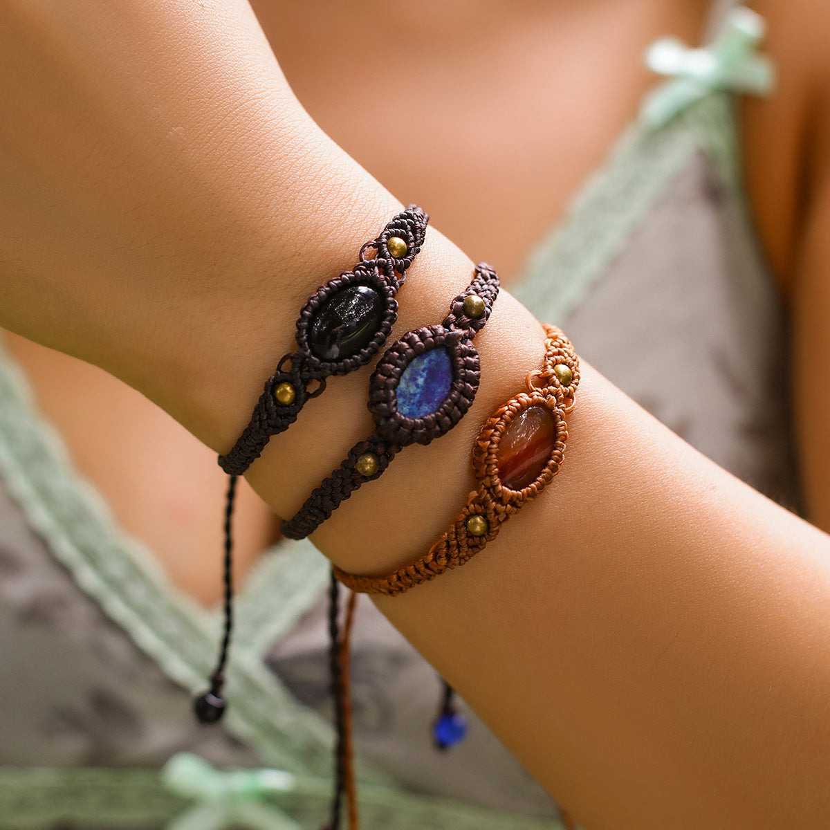 Bohemian Style Gravel Carrying Strap Vintage Bracelets