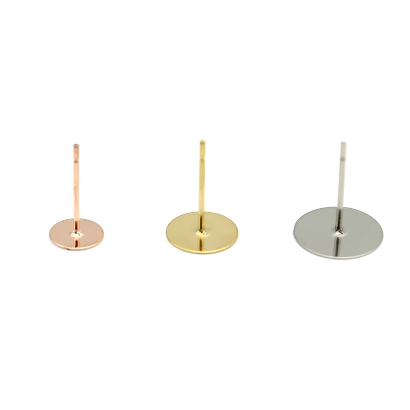 Stainless Steel Flat Head Piece Auricular Needle Titanium Ear Stud Earrings