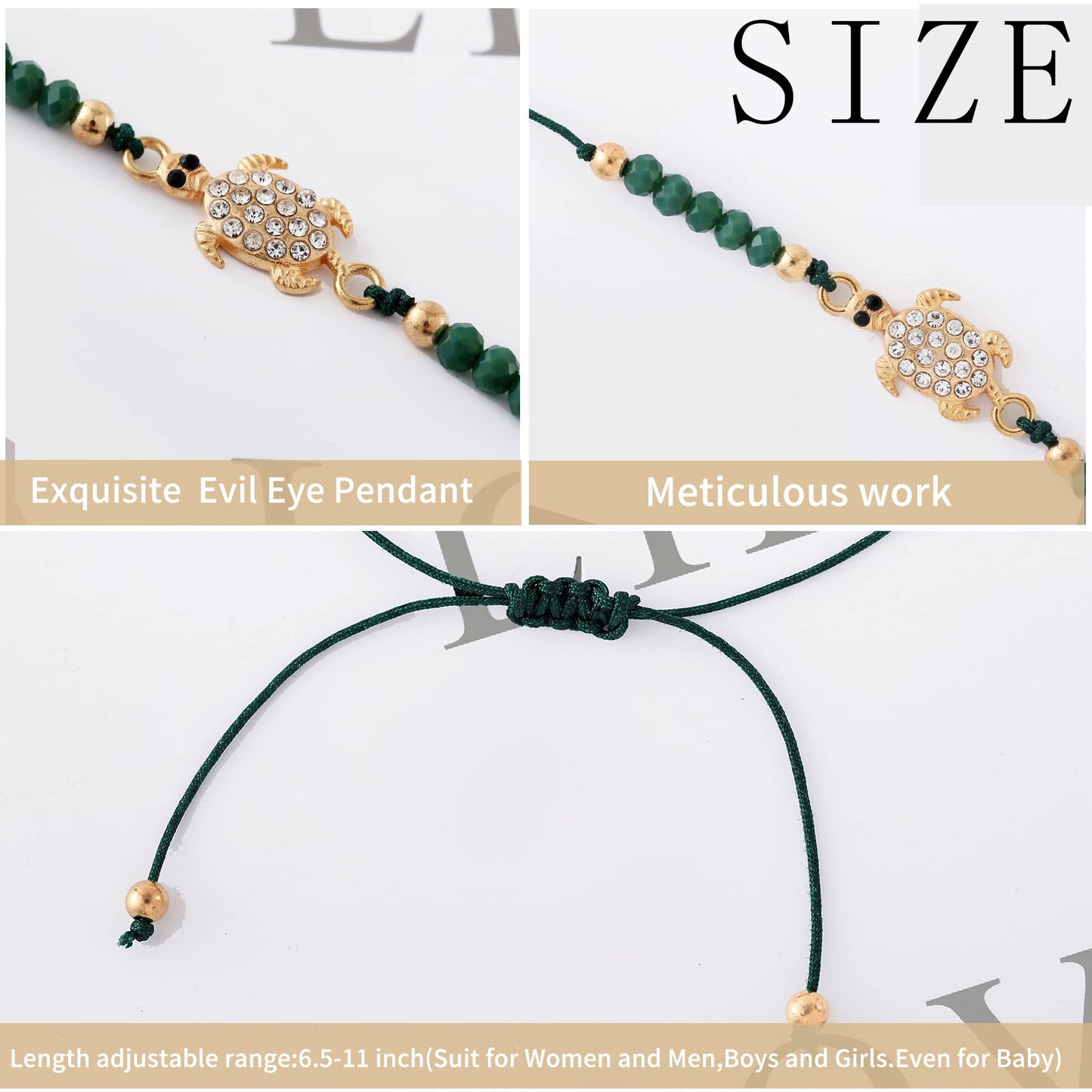 Women's Weaving Crystal String Beads Devil's Eye Oil Dripping Bracelets