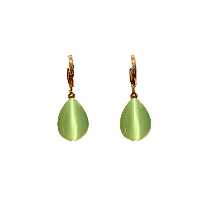 Korean Style Niche Design Trend Water Drop Cat Eye Fashion Earrings