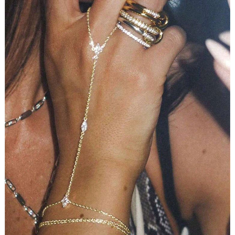 Women's Light Luxury Copper Chain Finger Graceful Personality High-grade Bracelet