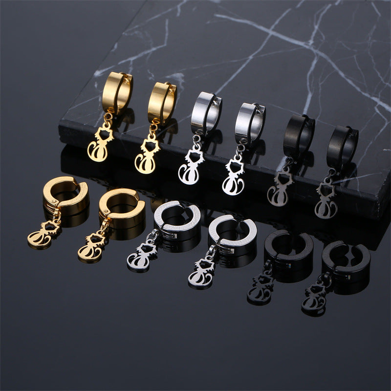 Men's Steel Fashion Trendy High-grade Ear Clip Rings