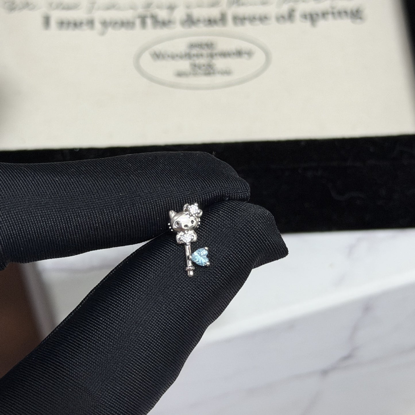 Key Cute Bow Zircon Flat Bottom Titanium Steel Rings