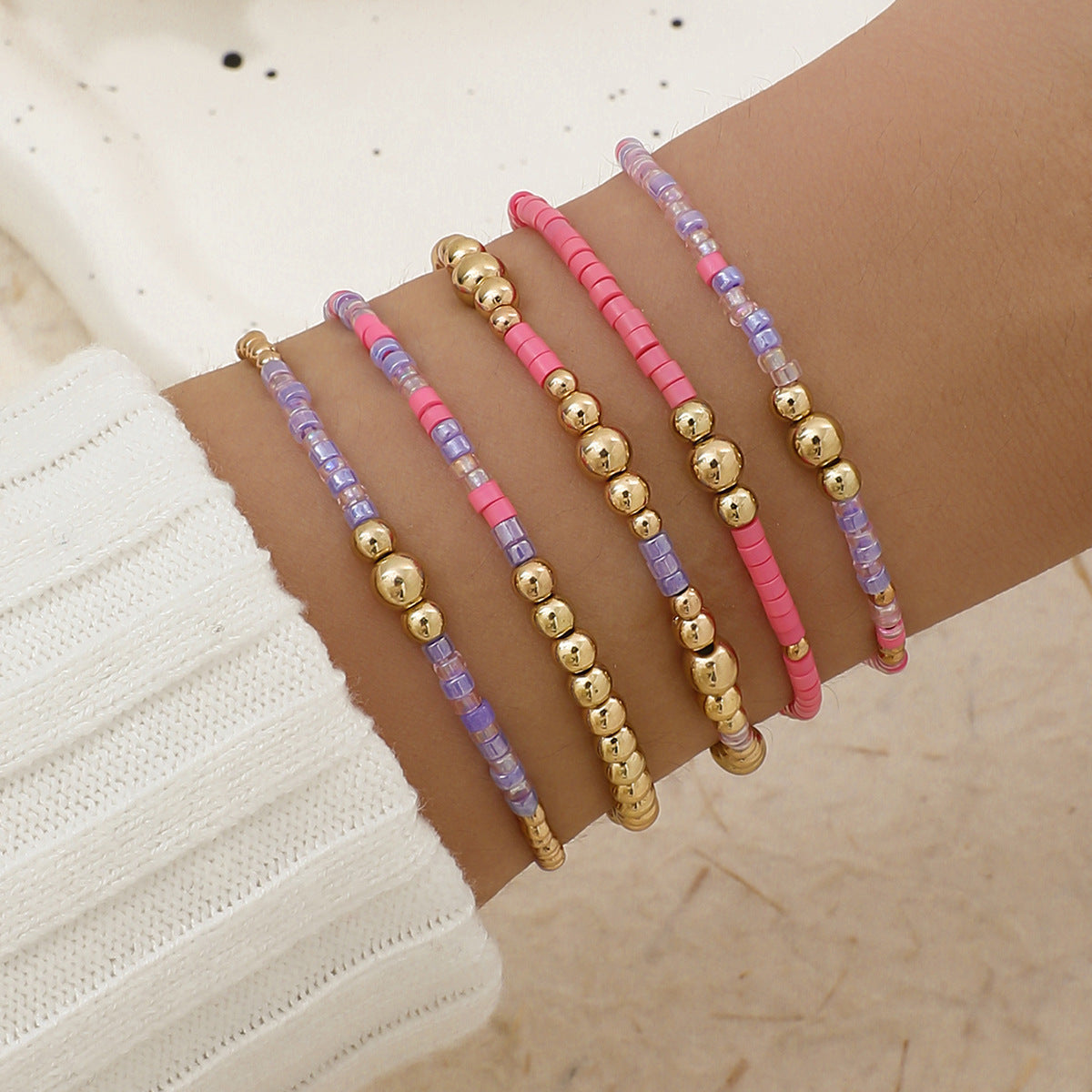 Women's Contrast Color Beaded Personalized Exaggerated For Bracelet