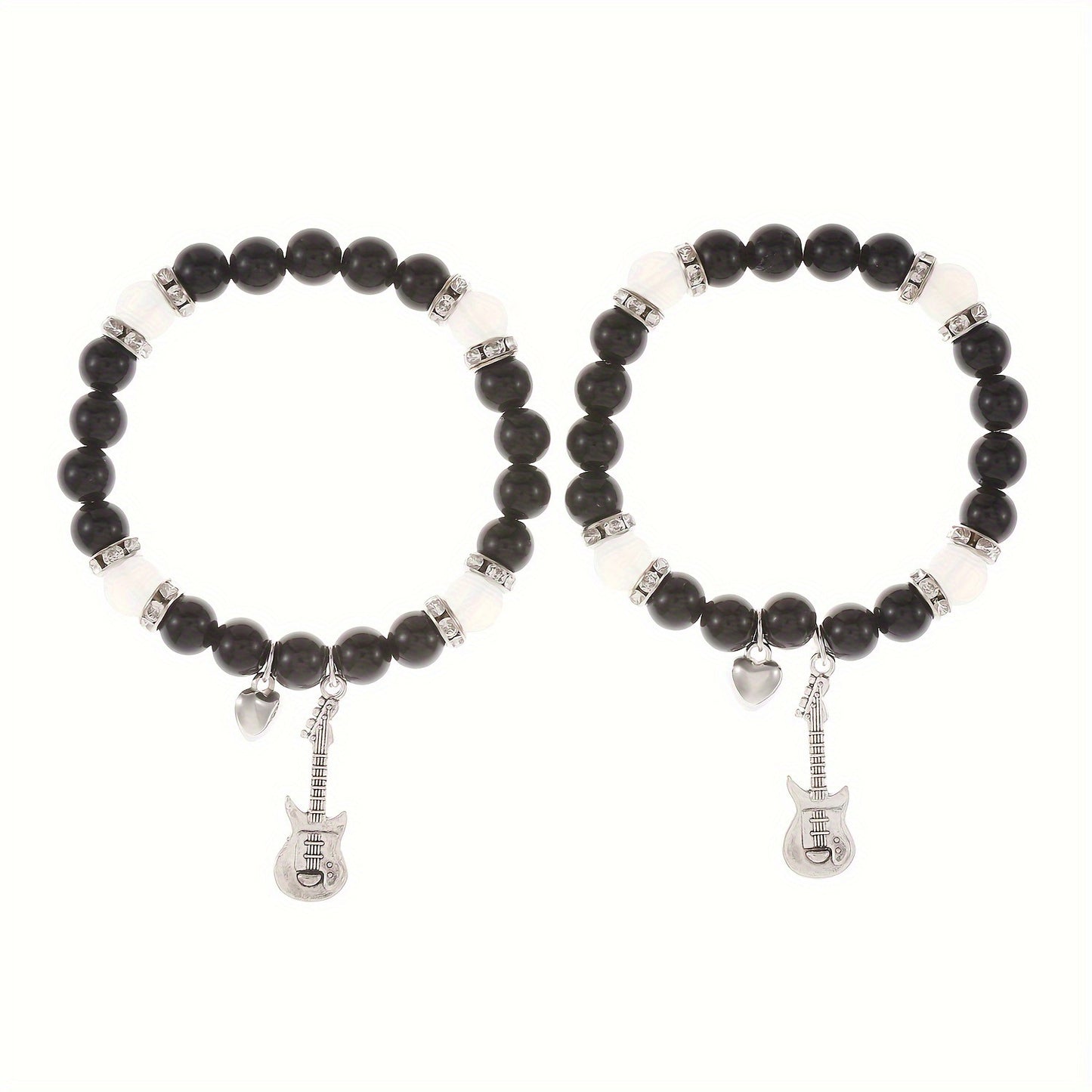 Women's & Men's Steel Guitar Punk Hip Hop Creative Design Electric Sweater Chain Jewelry Set