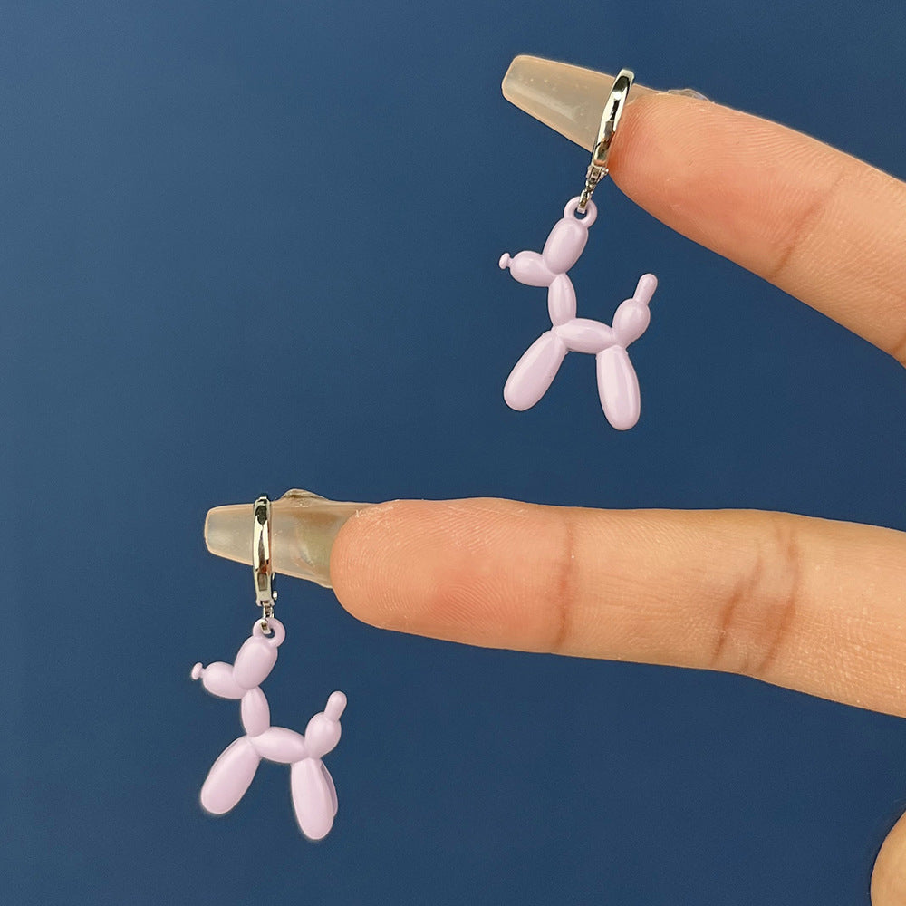 Buckle Ear Spray Paint Candy Puppy Earrings