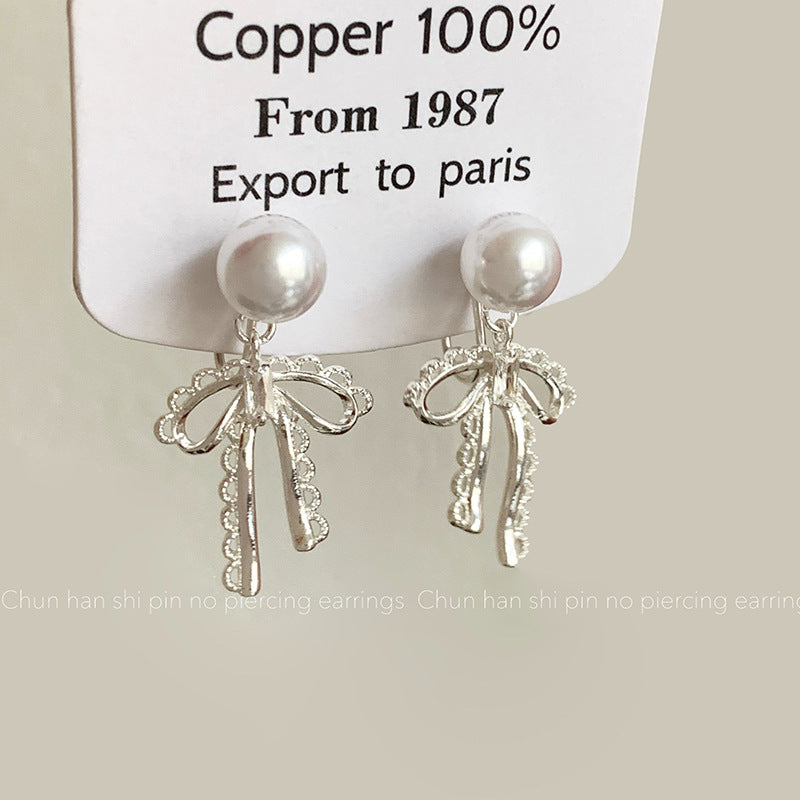 Women's Exquisite Versatile Lace Bow Pearl For Niche Personality Rings