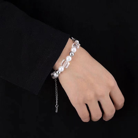 Crystal Pearl Stitching Design High Sense Fashion Trendy Bracelets