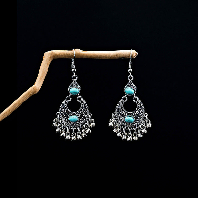 Bohemian Ethnic Style Ear Long Tassel Metal Fashion Earrings