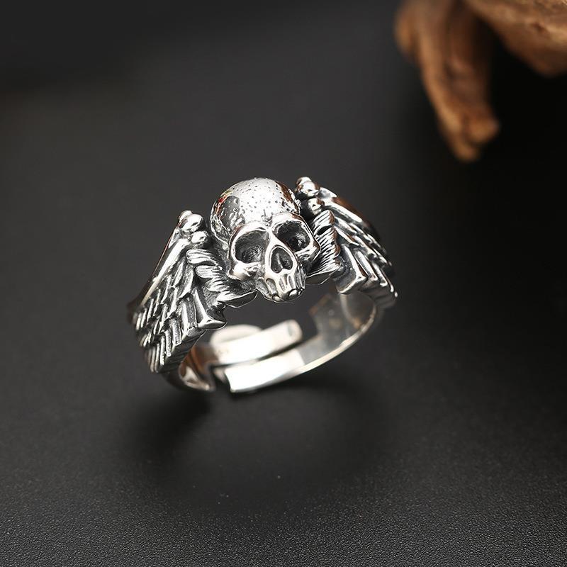 Men's Skull Thai Sier Devil Angel Power Rings