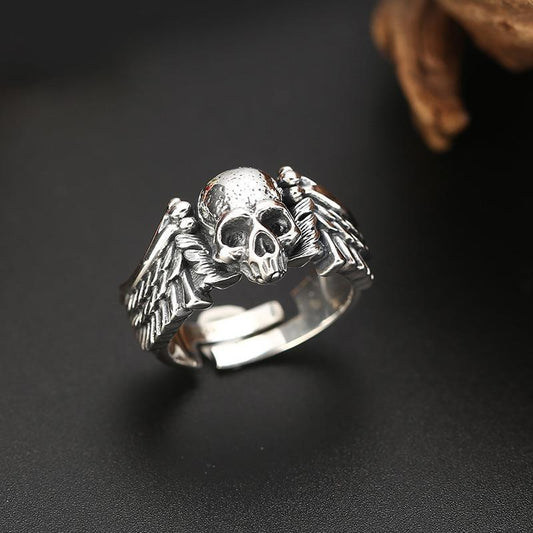 Men's Skull Thai Sier Devil Angel Power Rings