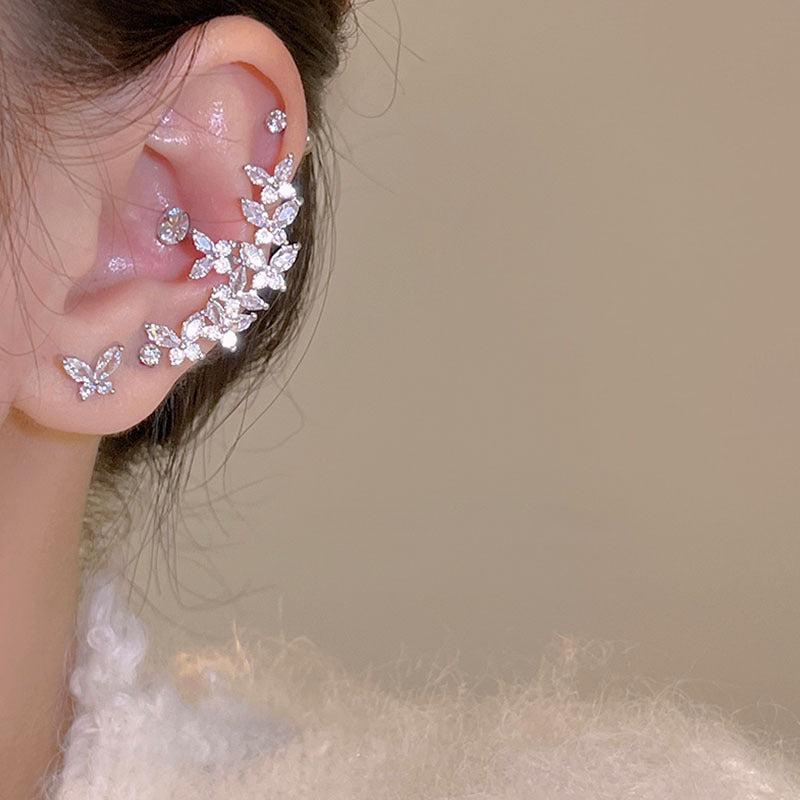 High-grade Sweet Asymmetry Tassel Ear Clip Versatile Rings