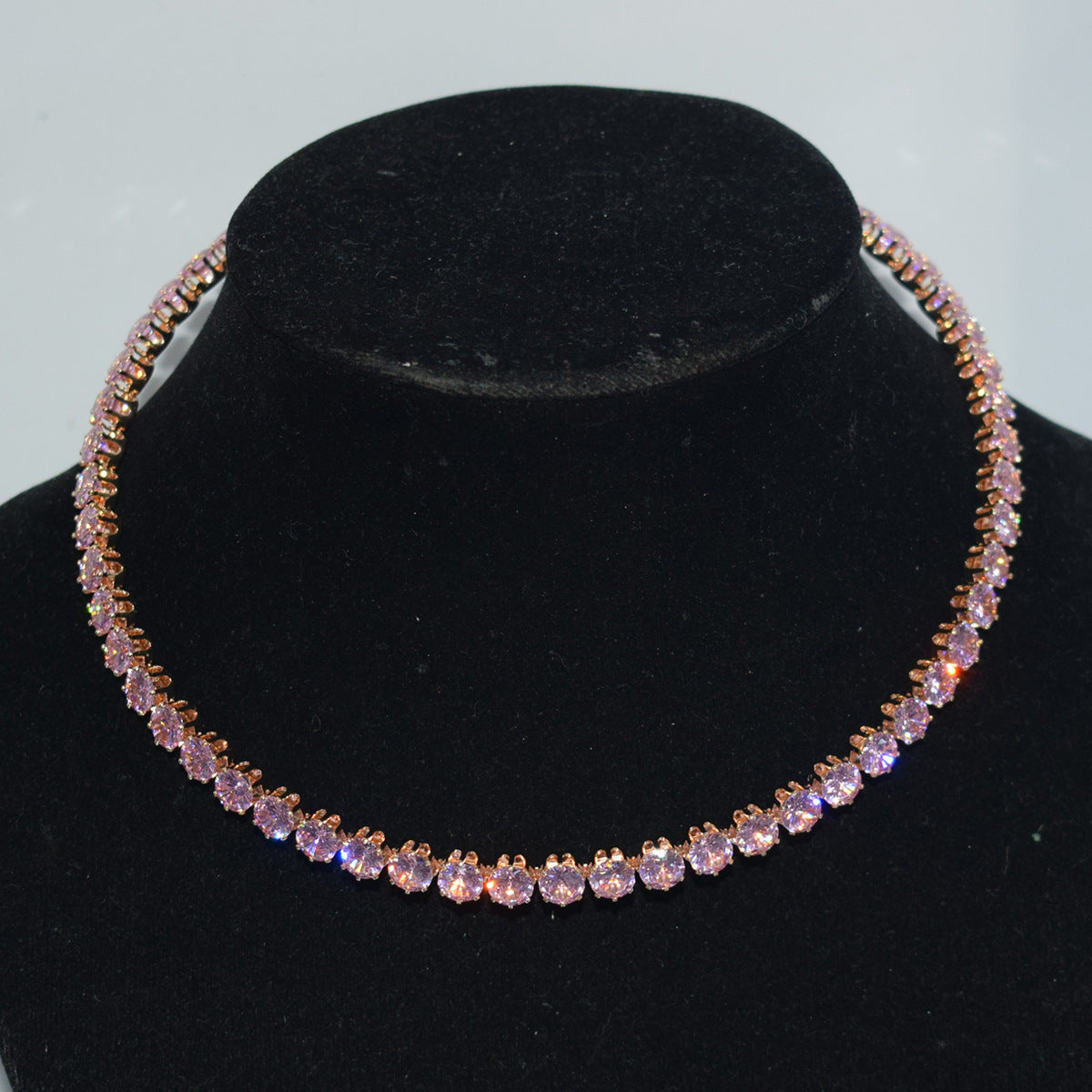 Women's Luxury Zircon Collar Ear Three-piece Horse Eye Fashion Jewelry Set