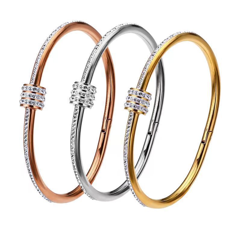 Stainless Steel Small Waist Diamond Titanium Bracelets