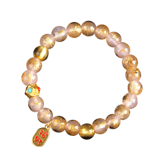 Gold Foil Gray Glazed Female Mascot Bracelets