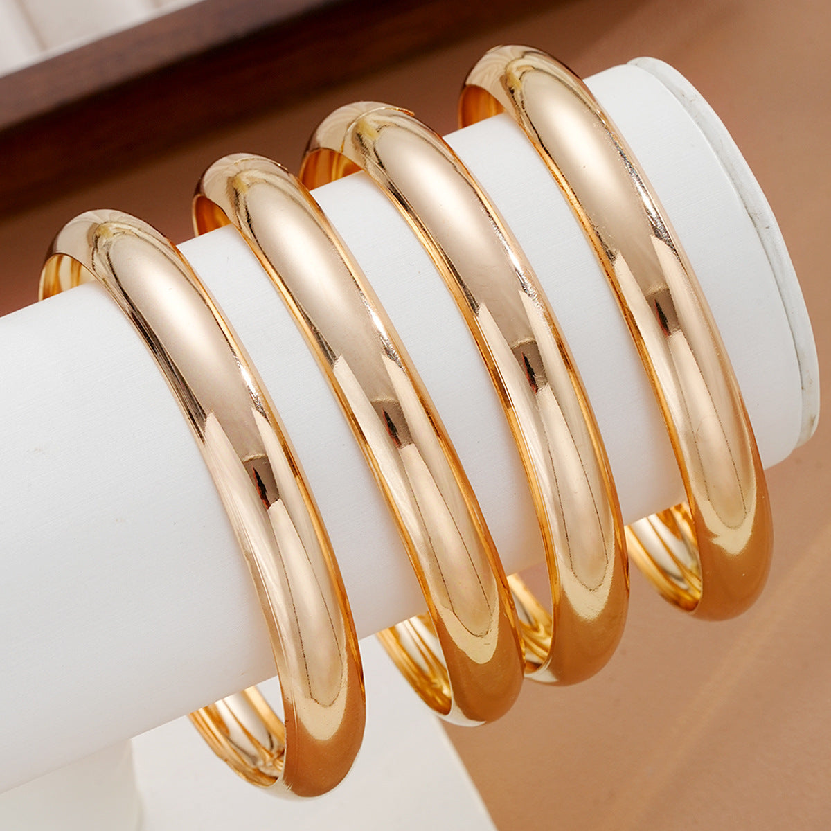 Gold Pigment Medium Small Personalized Wide Twin Fashion Bracelet