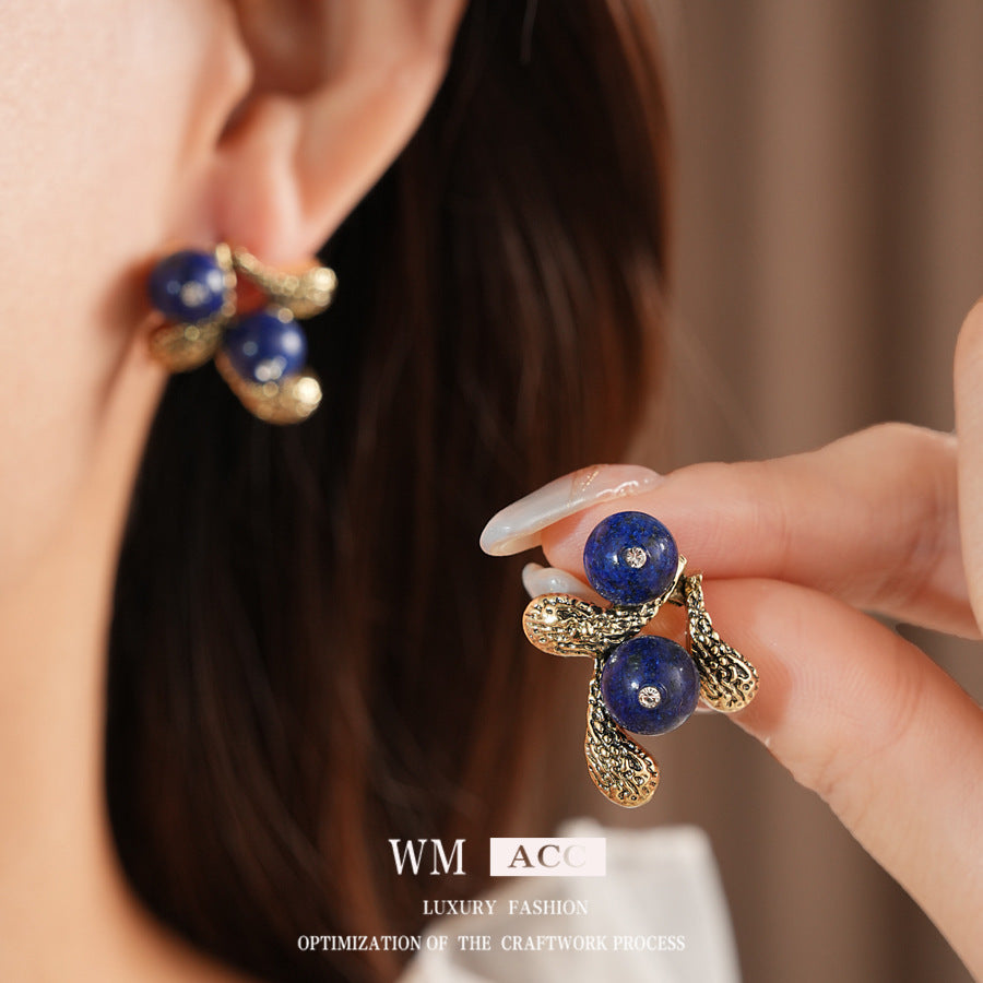 Women's Drop Flower Ear Fashion Vintage Court Style Jewelry Set