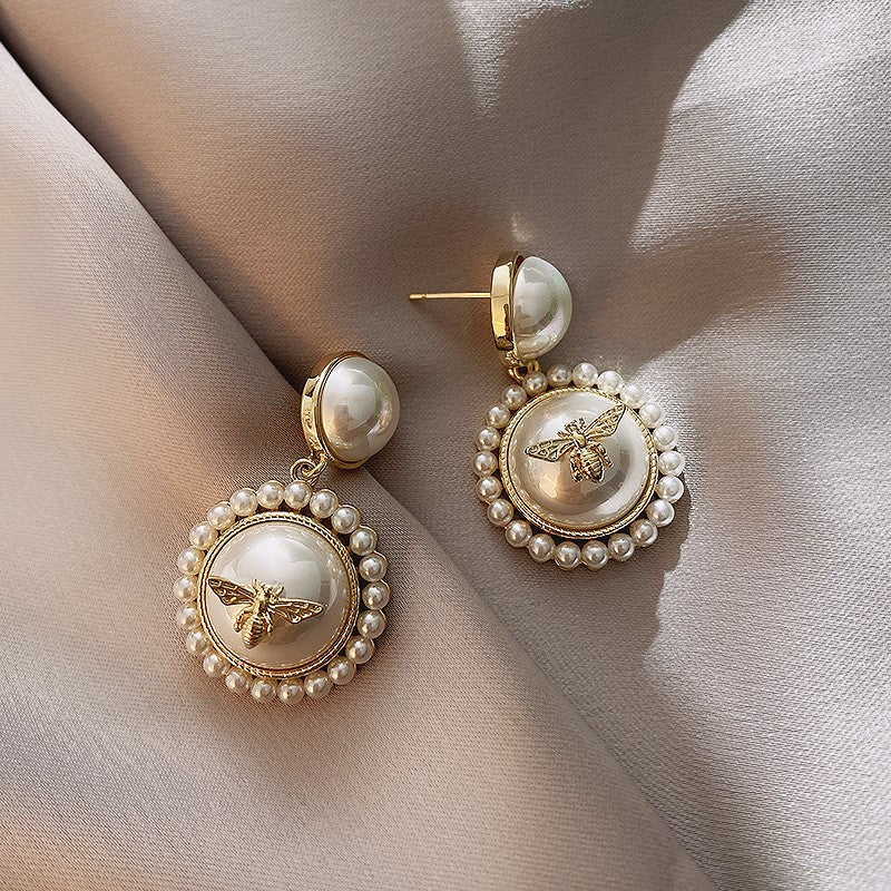 Pearl Sier Needle Short Hair High-grade Fashion Earrings