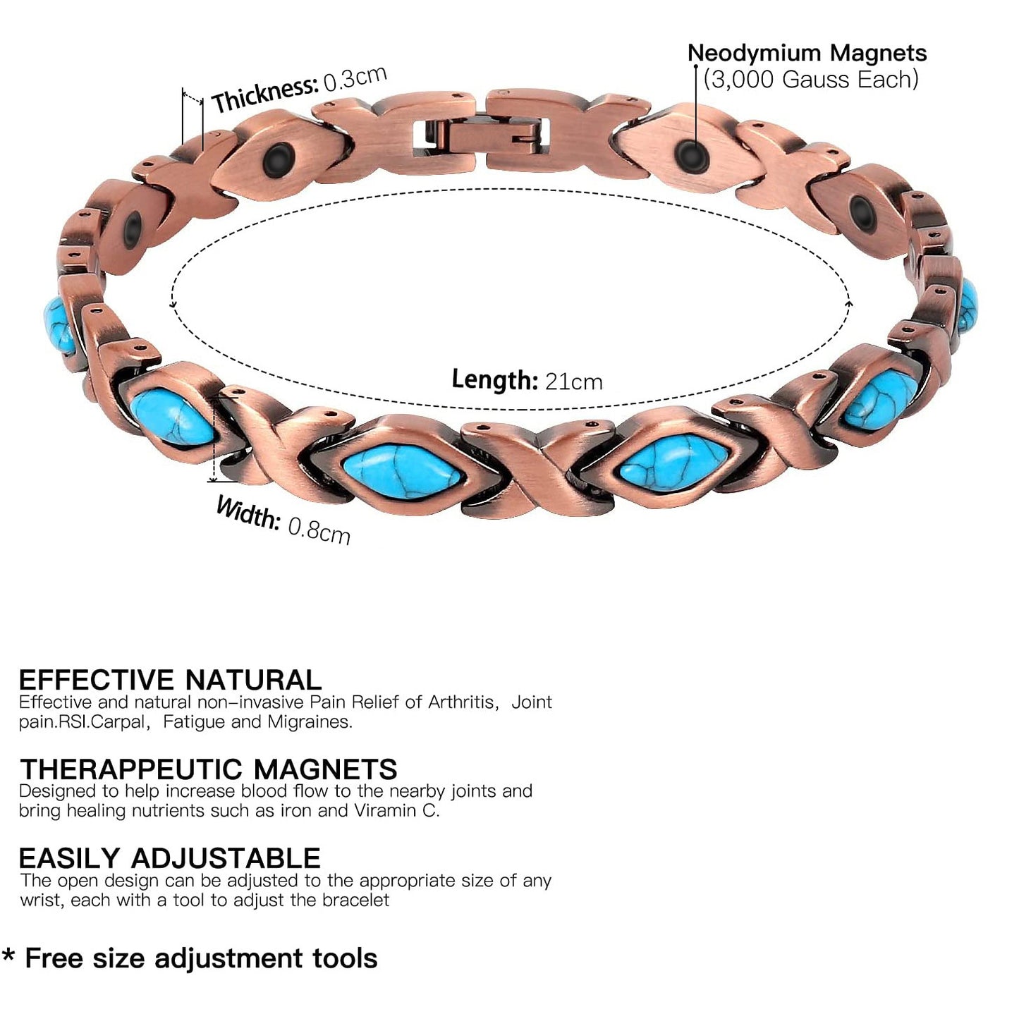 Retro Rhombus Türkis Gauss Magnet Kreative Armbänder