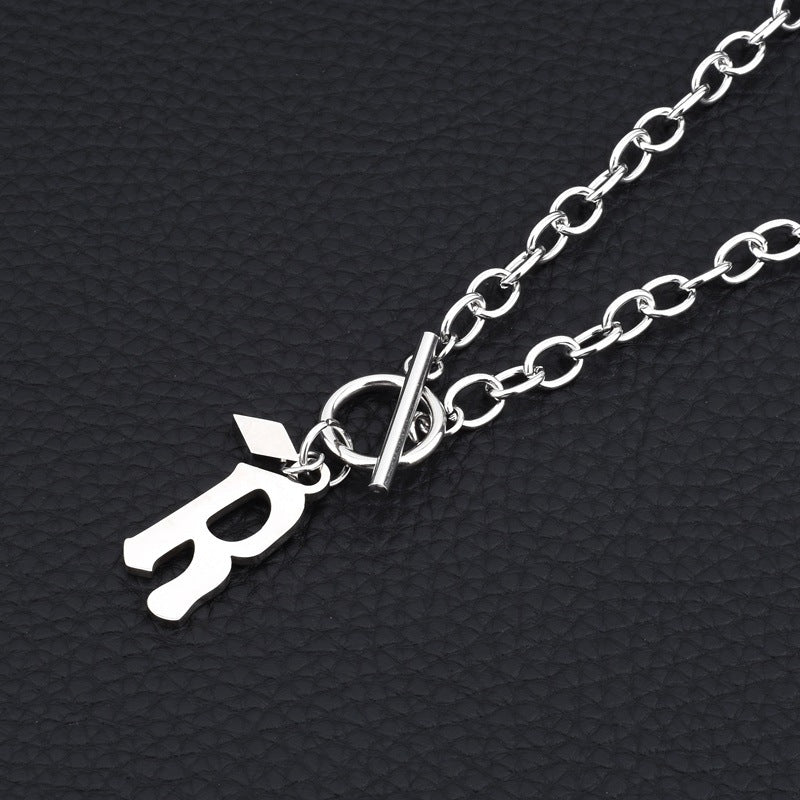 Clavicle Chain English Pendant Titanium Steel Necklaces