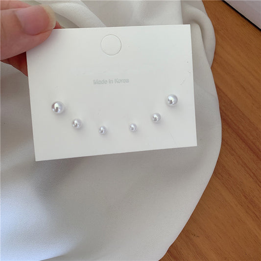Gentle Perfect Circle Pearl Earings Mini Temperament Sier Needle Earrings